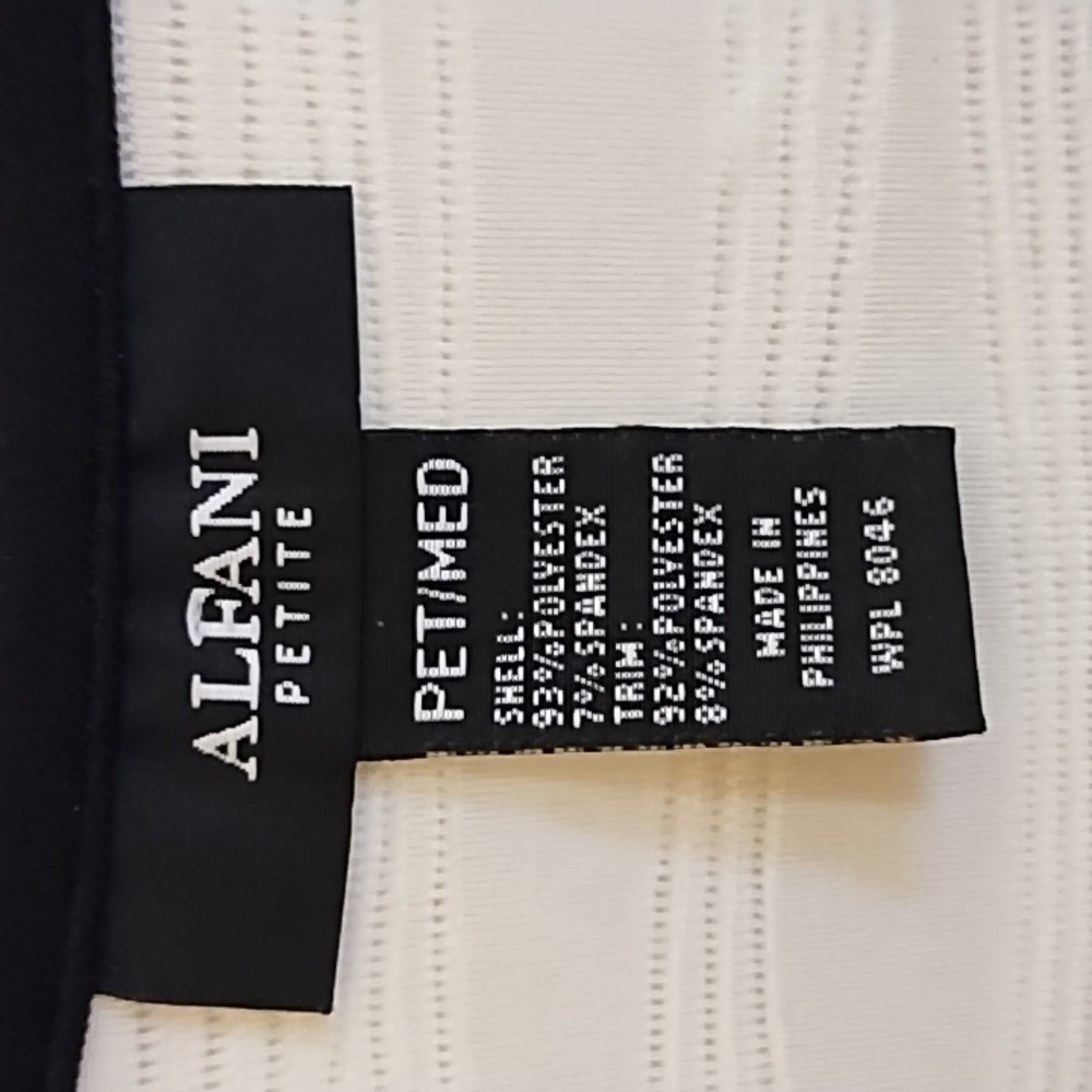 ALFANI BEAUTIFUL WORKDAY TO EVENING-OUT CARDIGAN BLACK/WHITE, ZIP FRONT - Picture 5 of 8